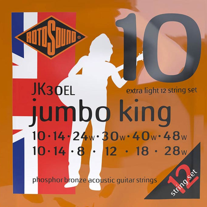 12 String Acoustic Guitar String Set 10-48 - RotoSound JK30EL