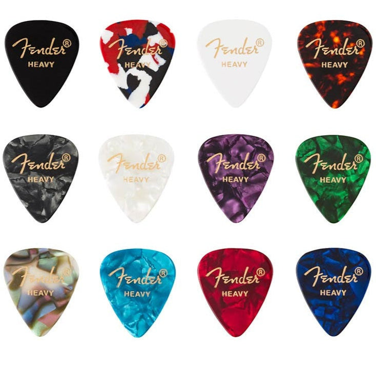 Fender Guitar Plectrum Bundle 12 Picks 351 Shape - Heavy