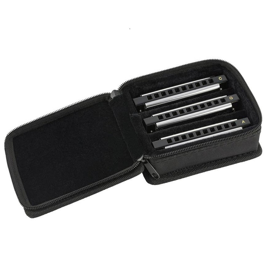 Fender Harmonica Blues Deluxe 3 Pack With Case Key C-G-A