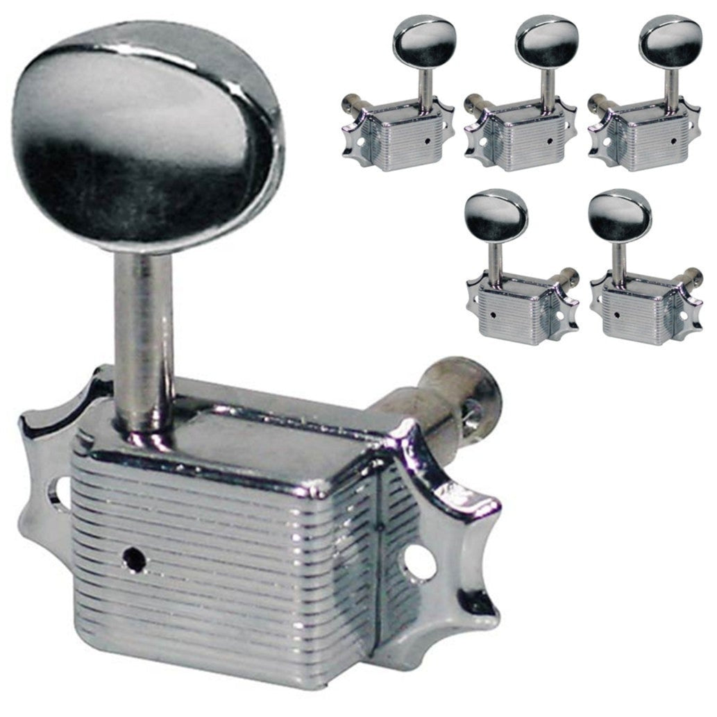 Vintage Guitar Machine Tuning Head Set 3 Per Side - Boston 62-CLR