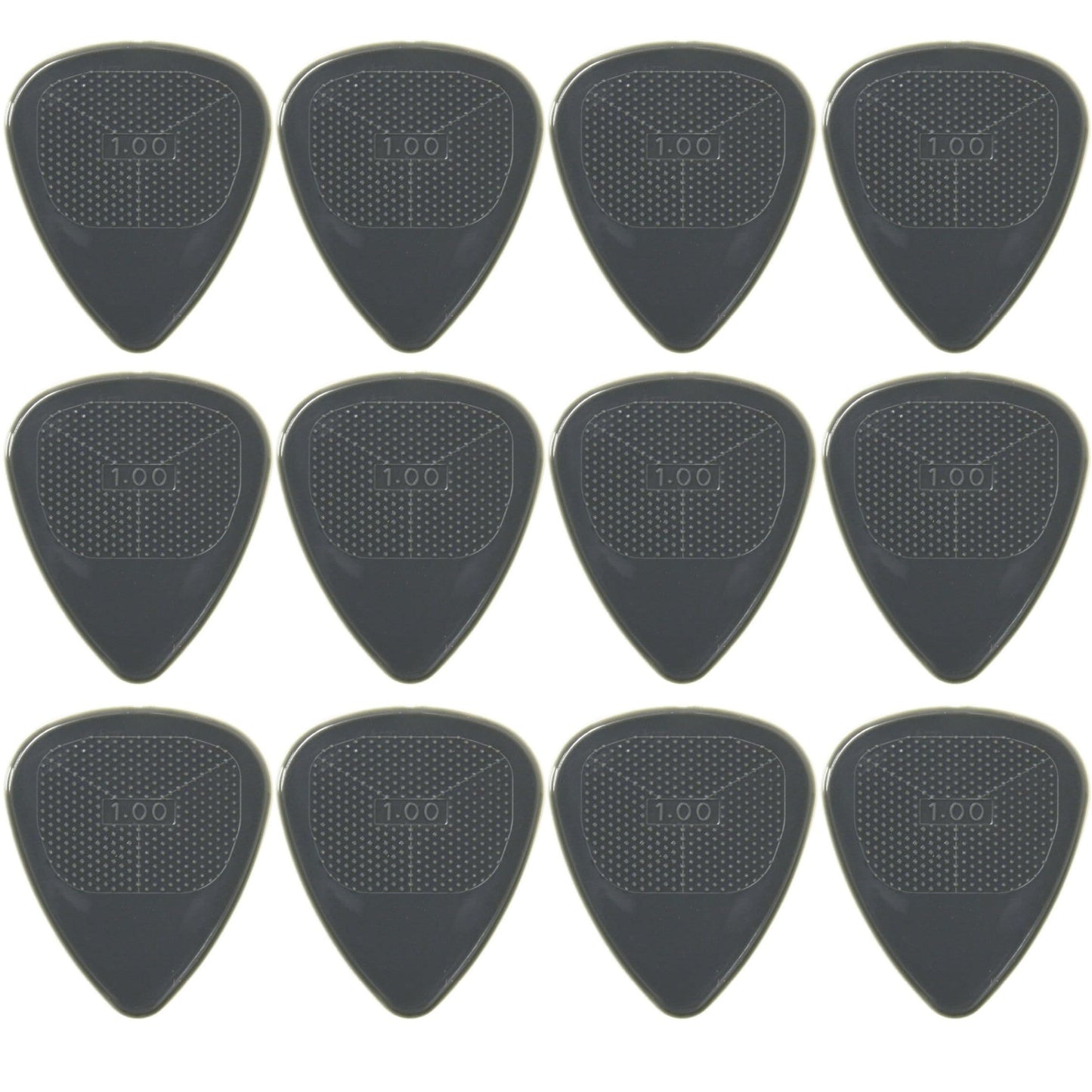 Guitar Plectrum Snarling Dogs Nylon Brain Picks 12 Pack Tin Grey 1.00mm