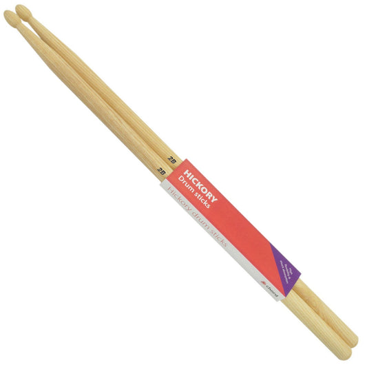 Hickory Drumsticks 2B WOOD TIP Pair - Chord H2BW