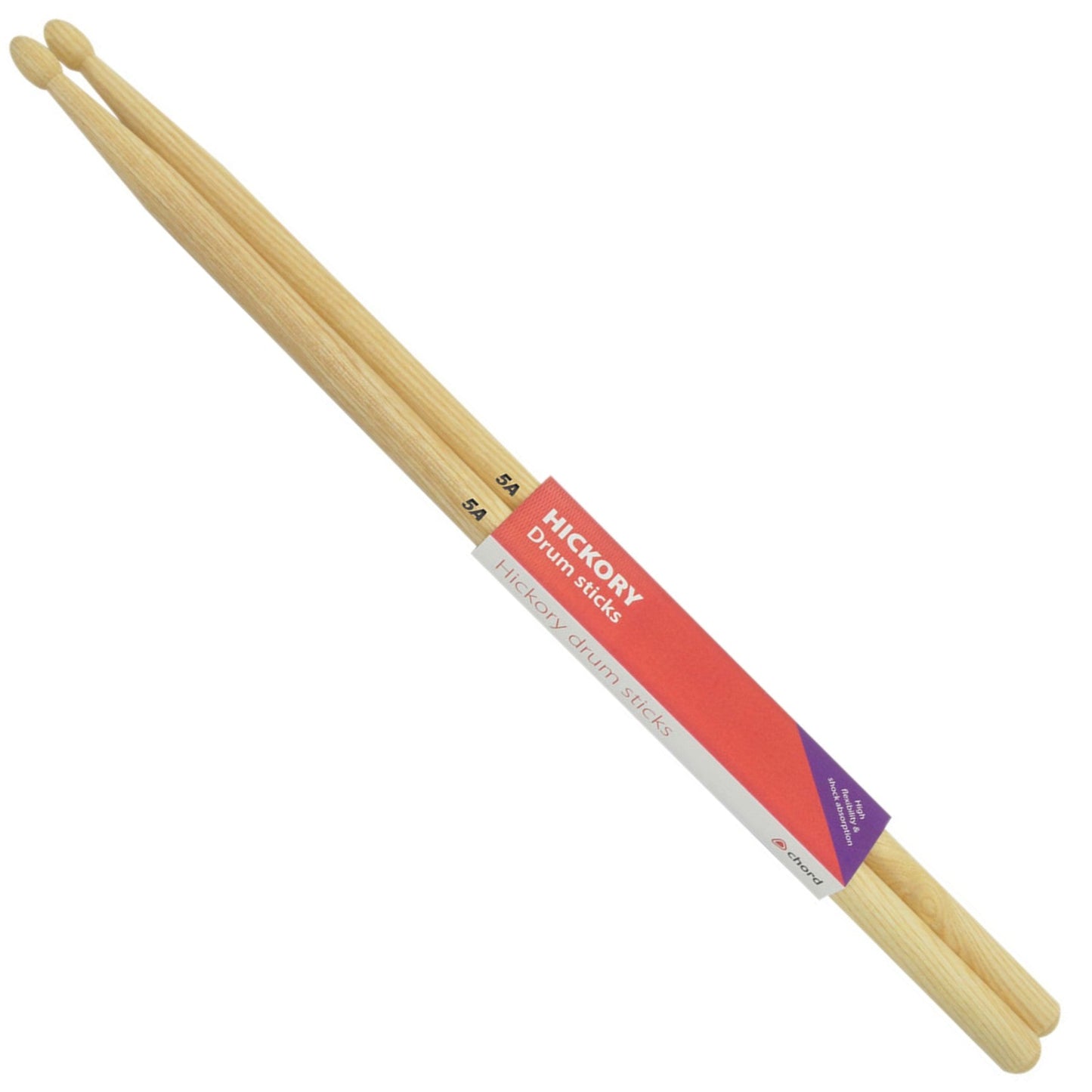 Hickory Drumsticks 5A WOOD TIP Pair - Chord H5AW