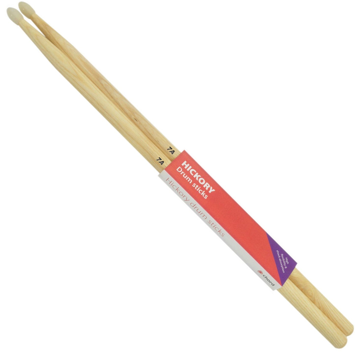 Hickory Drumsticks 7A NYLON TIP Pair - Chord H7AN