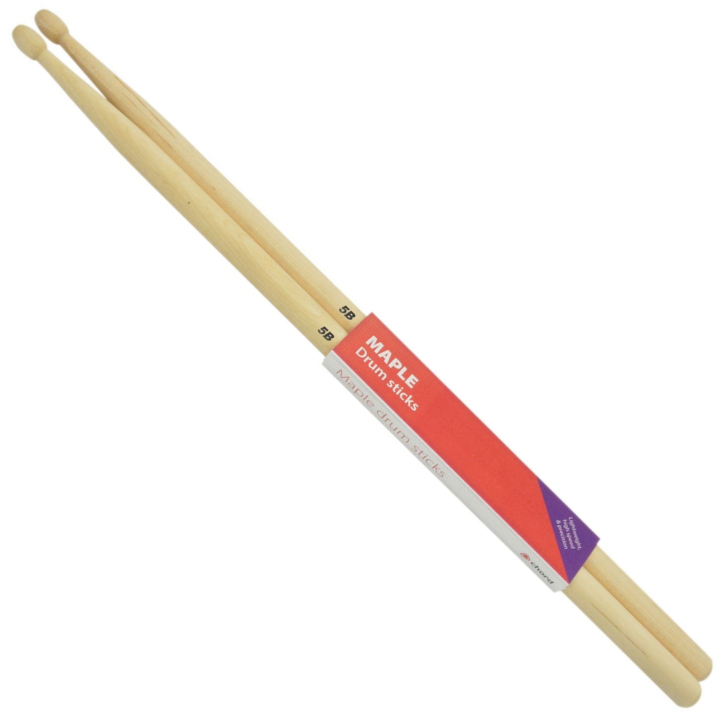 Maple Drumsticks 5B WOOD TIP Pair - Chord M5BW