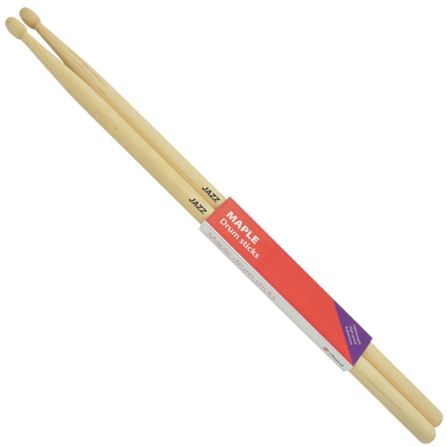 Maple JAZZ Drumsticks WOOD TIP Pair - Chord MJAZ