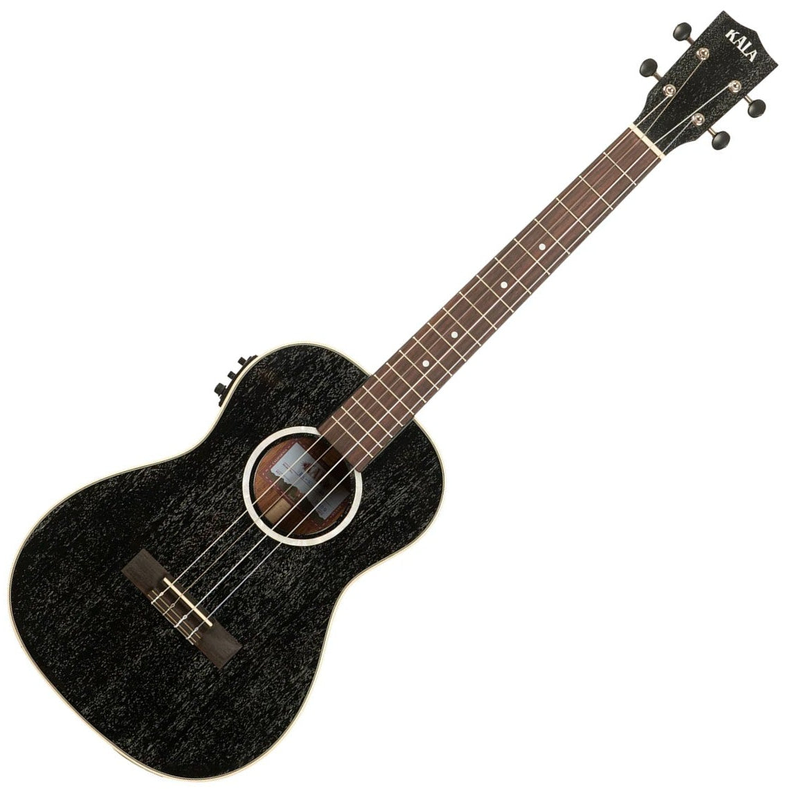 Kala All Solid Salt & Pepper Doghair Mahogany Electro Baritone Ukulele