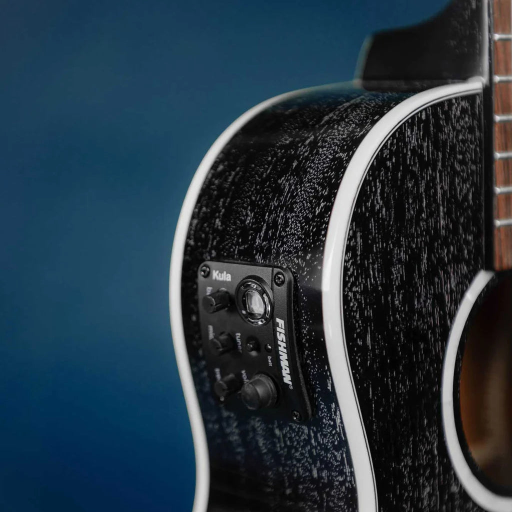 Kala All Solid Salt & Pepper Doghair Mahogany Electro Baritone Ukulele