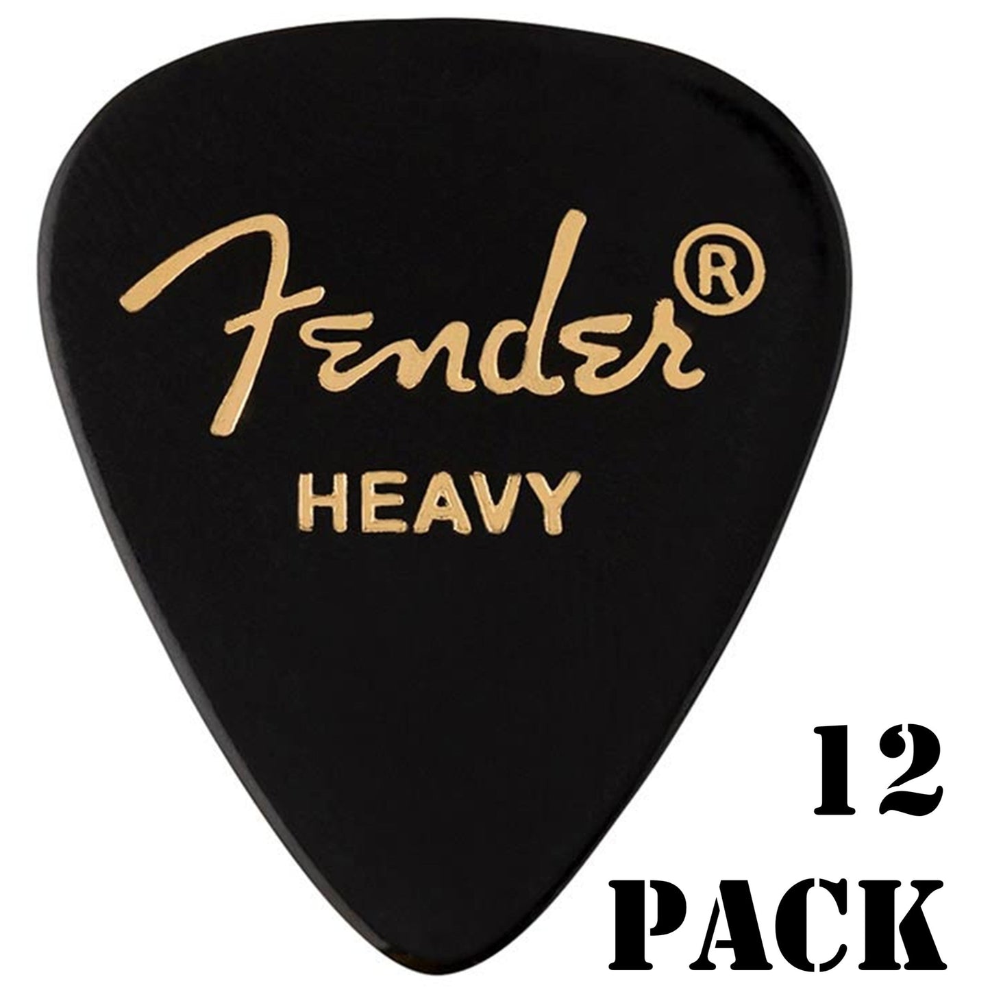 Fender 351 Plectrums - Heavy Black Celluloid 12 Pack