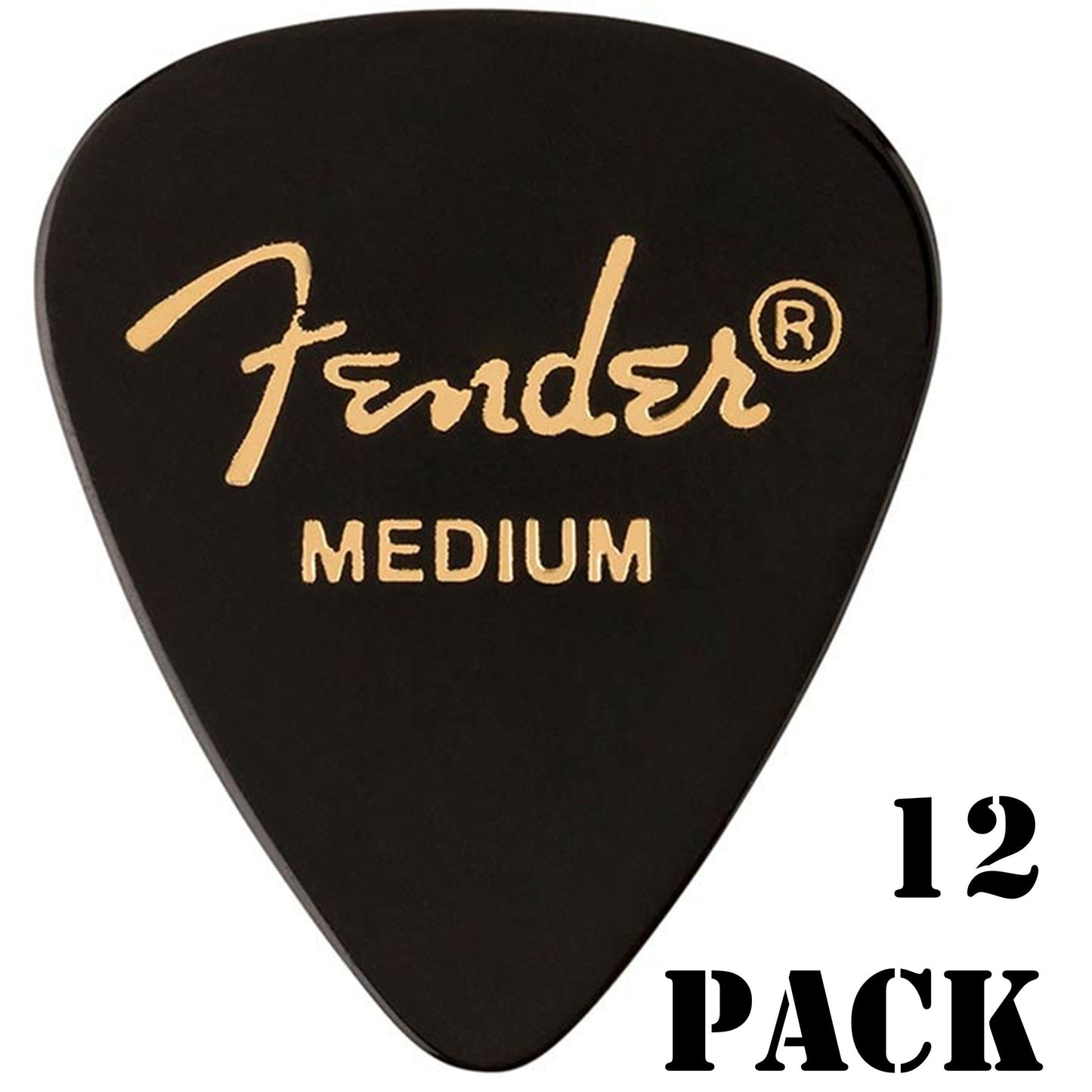 Fender 351 Plectrums - Medium Black Celluloid 12 Pack