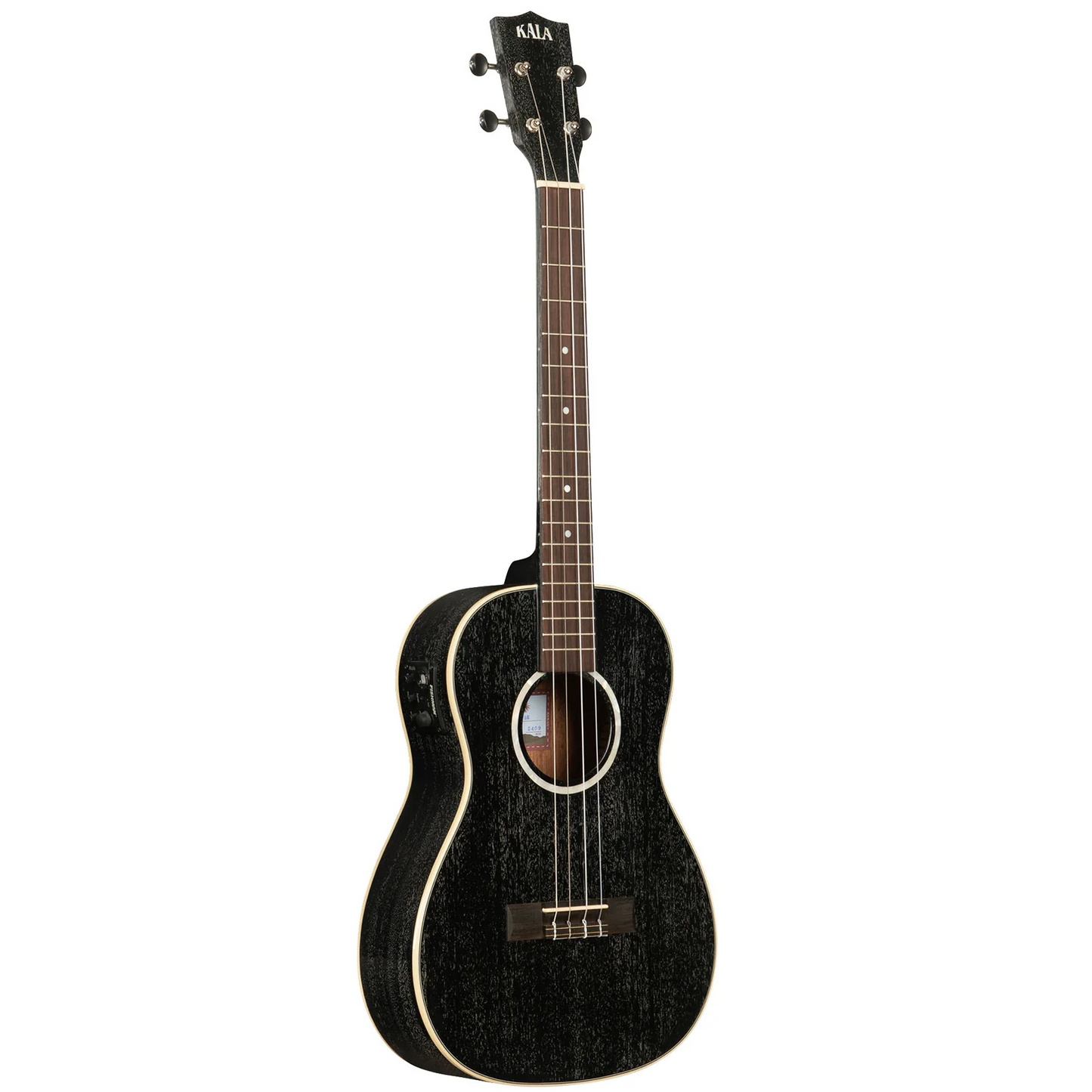 Kala All Solid Salt & Pepper Doghair Mahogany Electro Baritone Ukulele