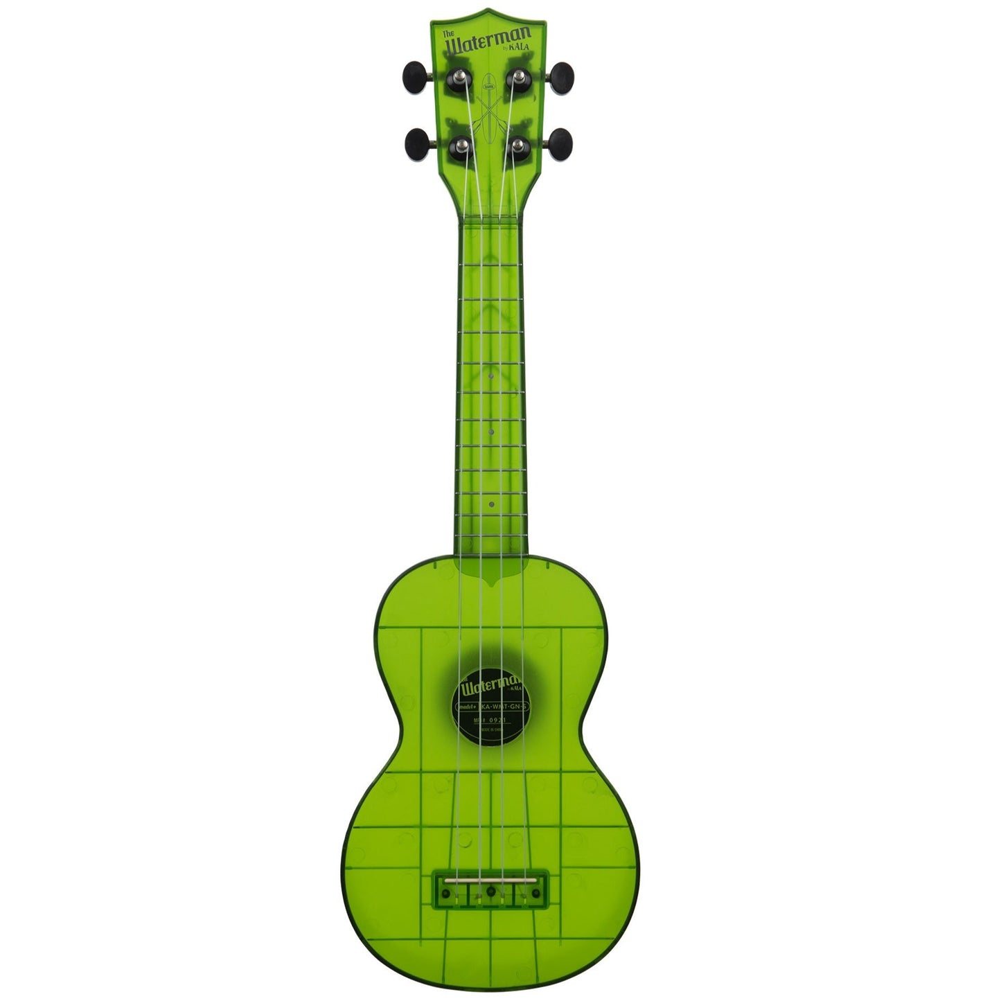 Kala Waterman Transparent Jade Green Soprano Ukulele & Bag