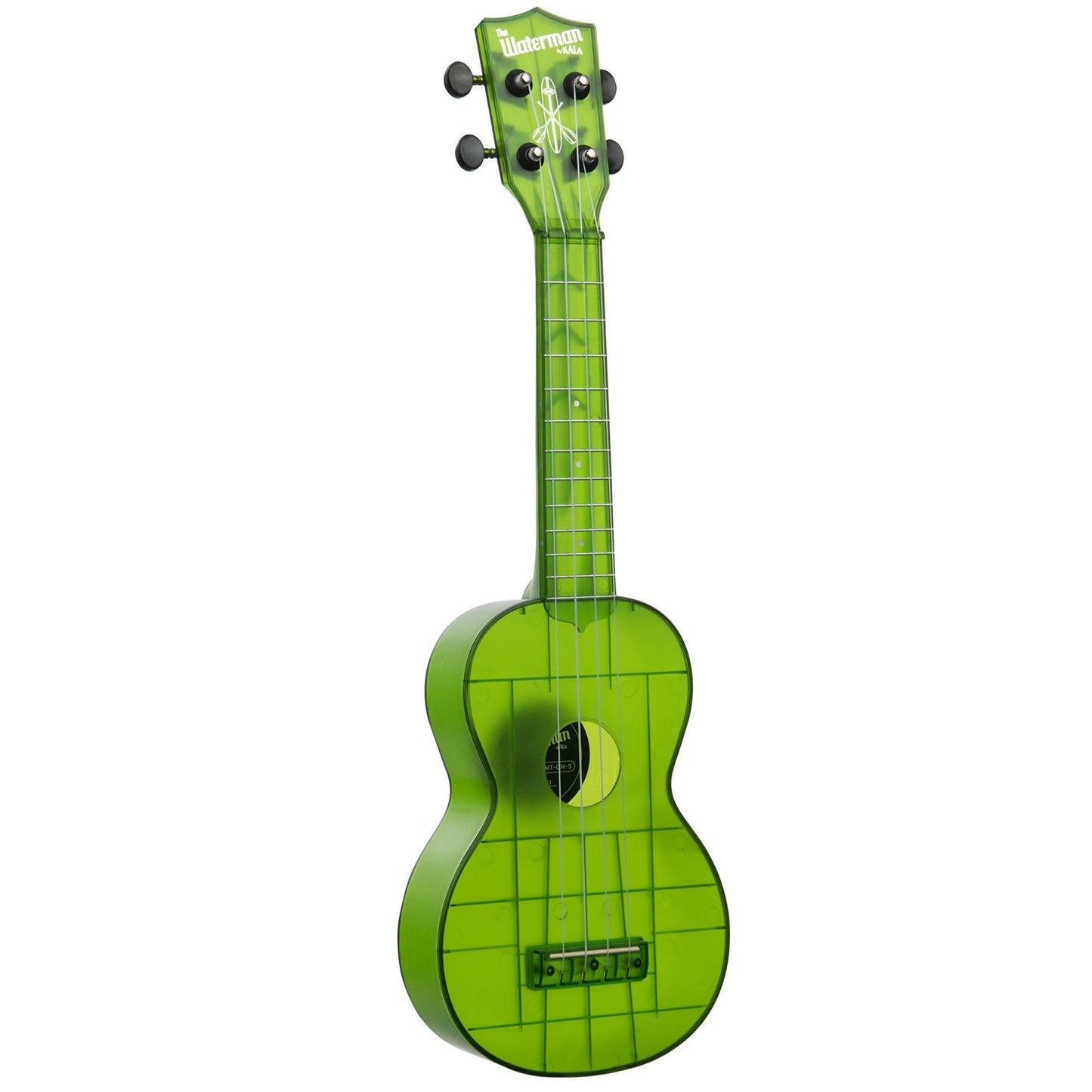 Kala Waterman Transparent Jade Green Soprano Ukulele & Bag