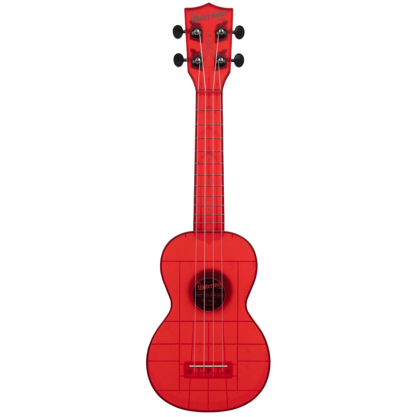 Kala Waterman Transparent Maritime Red Soprano Ukulele & Bag