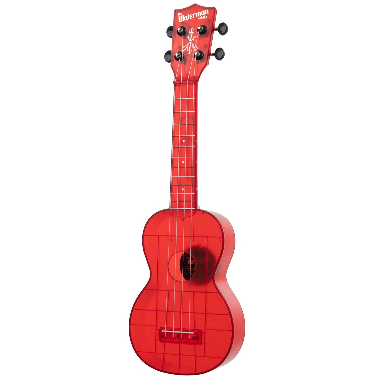 Kala Waterman Transparent Maritime Red Soprano Ukulele & Bag