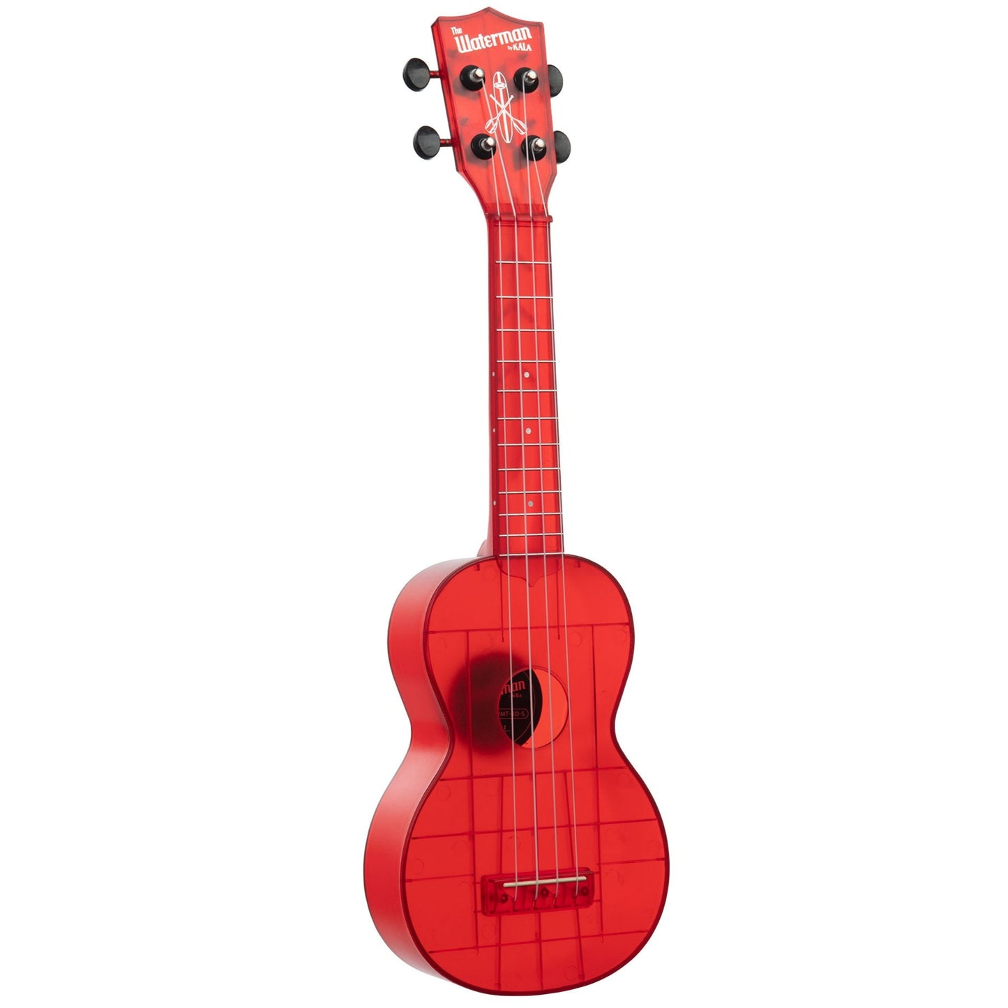 Kala Waterman Transparent Maritime Red Soprano Ukulele & Bag