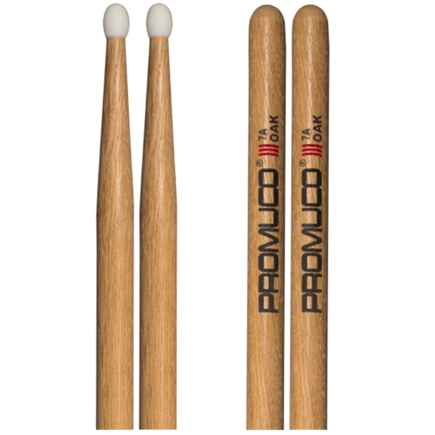 Oak Drumsticks 7A Nylon Tip Pair - Promuco