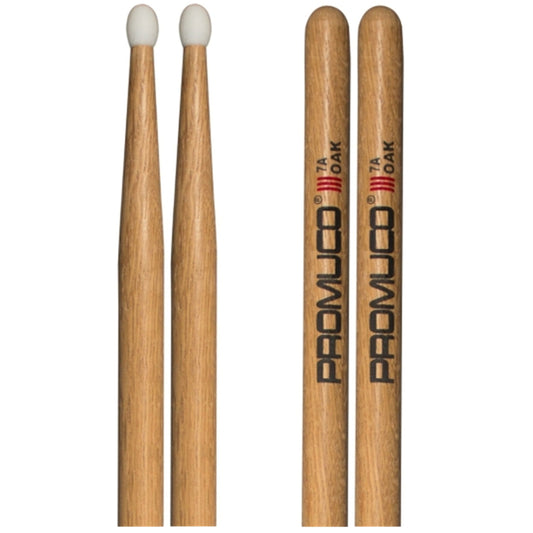 Oak Drumsticks 7A Nylon Tip Pair - Promuco