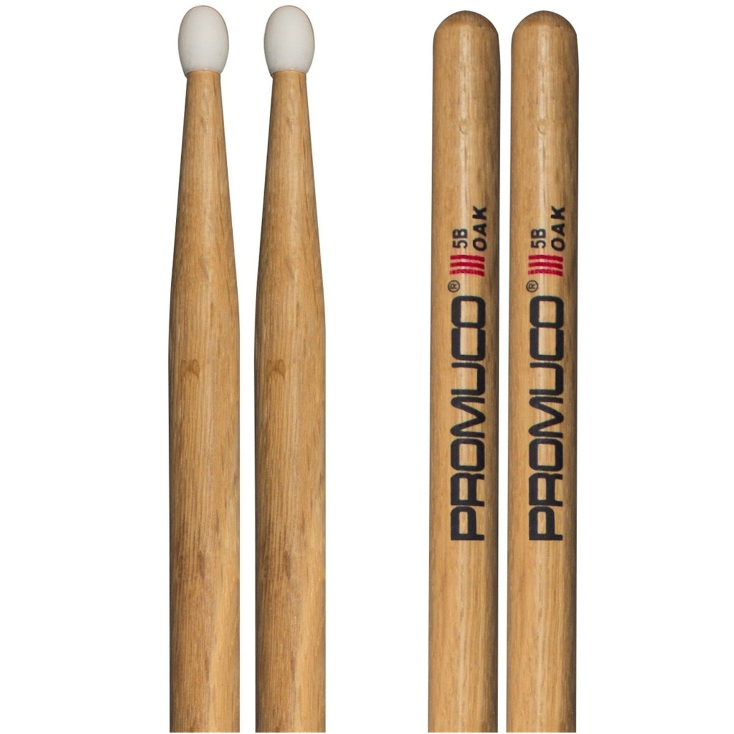 Oak Drumsticks 5B Nylon Tip Pair - Promuco
