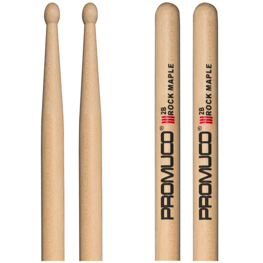 Rock Maple Drumsticks Pair 2B Wood Tip - Promuco