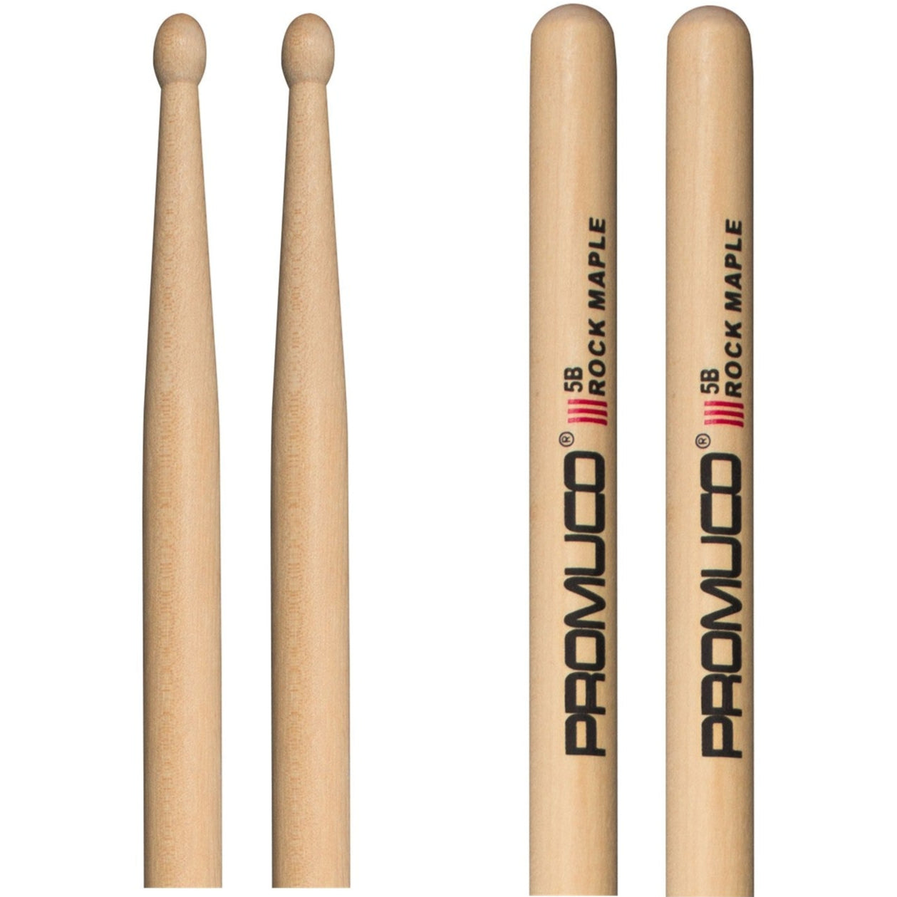 Rock Maple Drumsticks Pair 5B Wood Tip - Promuco