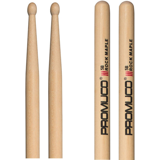 Rock Maple Drumsticks Pair 5B Wood Tip - Promuco