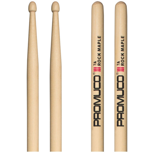 Rock Maple Drumsticks Pair 7A Wood Tip - Promuco