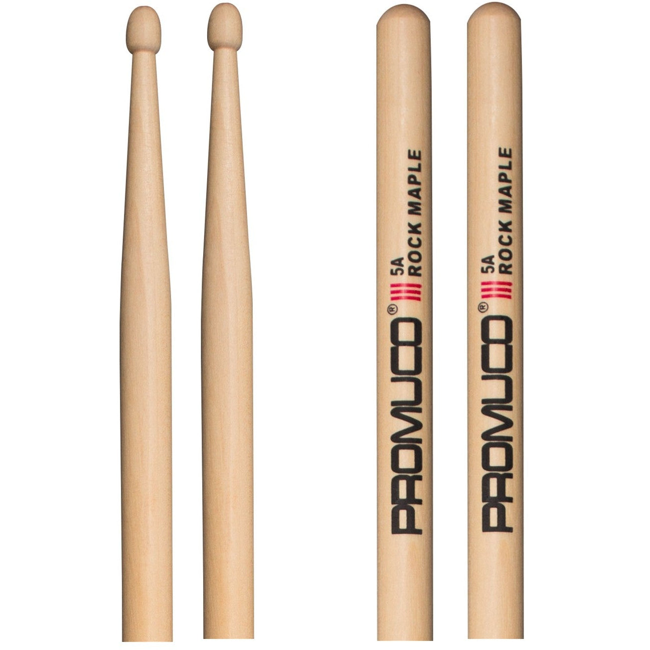 Rock Maple Drumsticks Pair 5A Wood Tip - Promuco