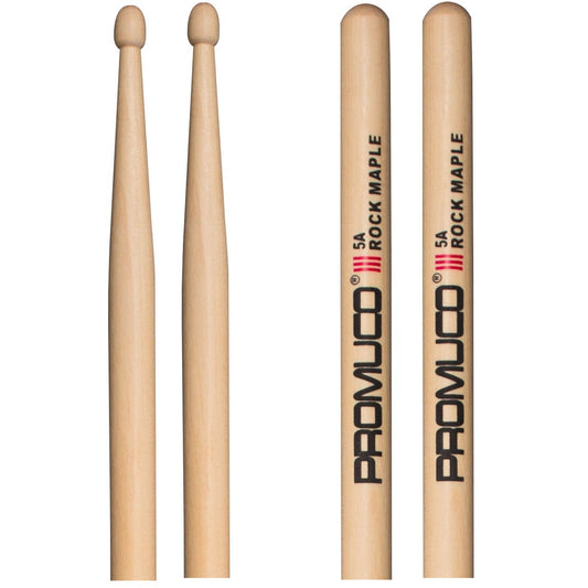 Rock Maple Drumsticks Pair 5A Wood Tip - Promuco