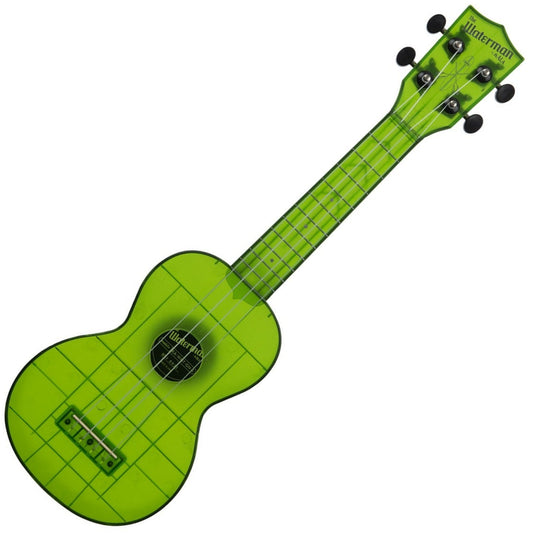 Kala Waterman Transparent Jade Green Soprano Ukulele & Bag