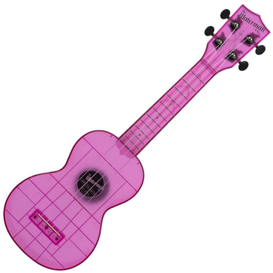 Kala Waterman Transparent Amethyst Purple Soprano Ukulele & Bag
