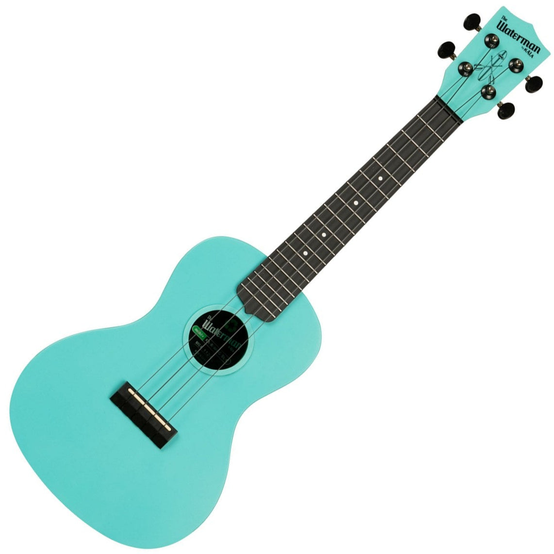 Kala Waterman Glow-in-the-Dark Concert Ukulele - Aqua Mist
