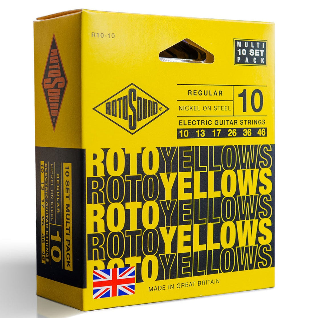 Rotosound Yellows Regular Electric Guitar Strings 10-46 10 Sets R10-10