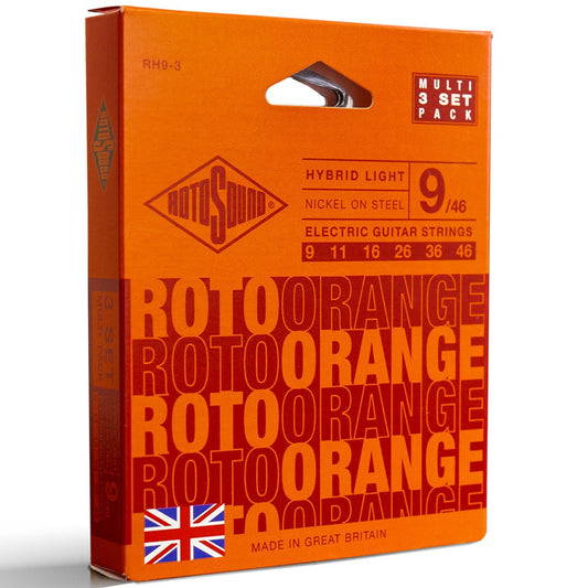 Roto Orange Electric Guitar Strings 9-46 - 3 Pack