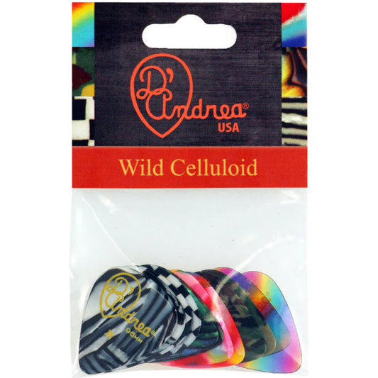 D'Andrea 351 Wild Celluloid Pick Pack 12 Plectrums - Heavy