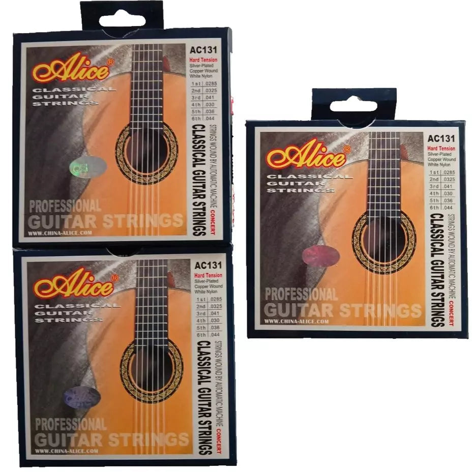 Classical Guitar Strings 3 Set Bundle NYLON 0.0285 - 0.044 ALICE