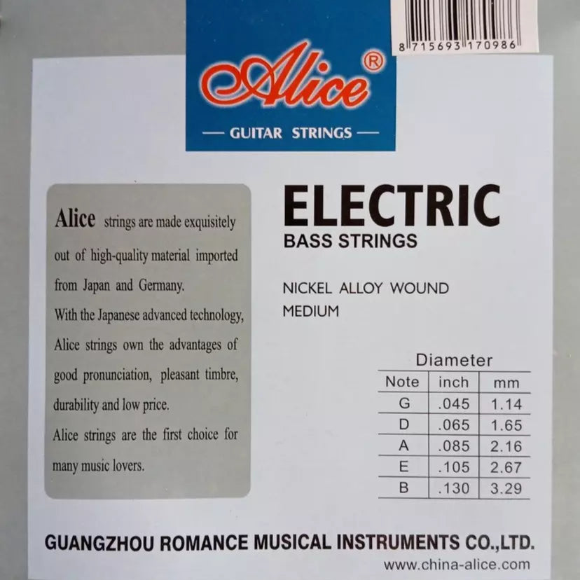 Electric Bass Guitar 5 String Set .045-.130 ALICE