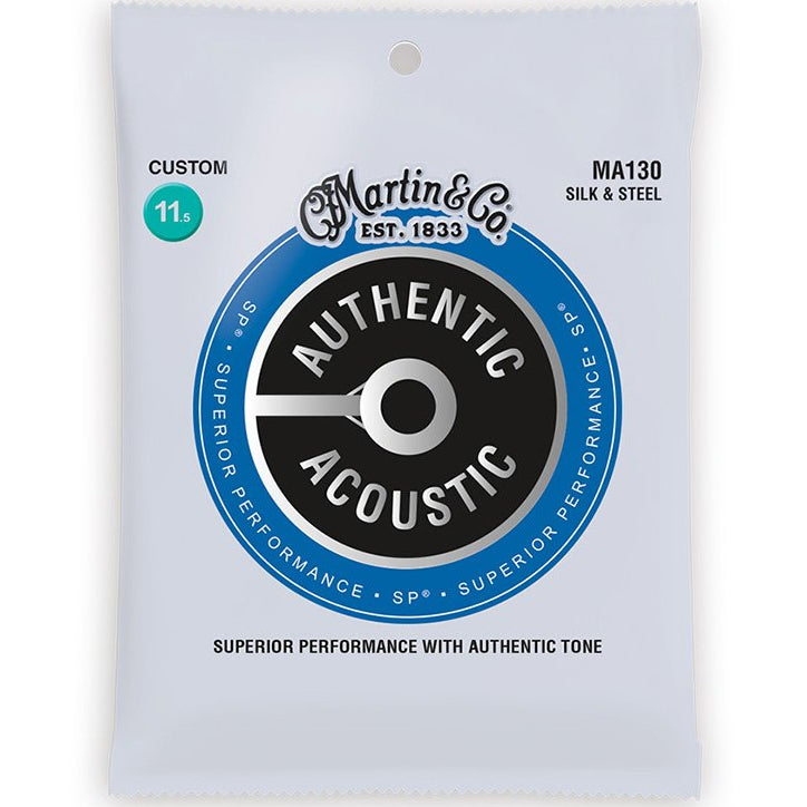 Martin Authentic Acoustic Guitar Strings SP Silk & Steel Custom MA130