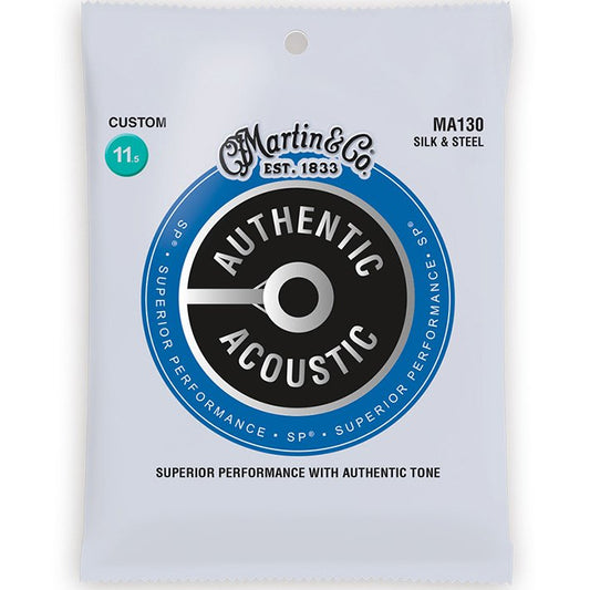 Martin Authentic Acoustic Guitar Strings SP Silk & Steel Custom MA130