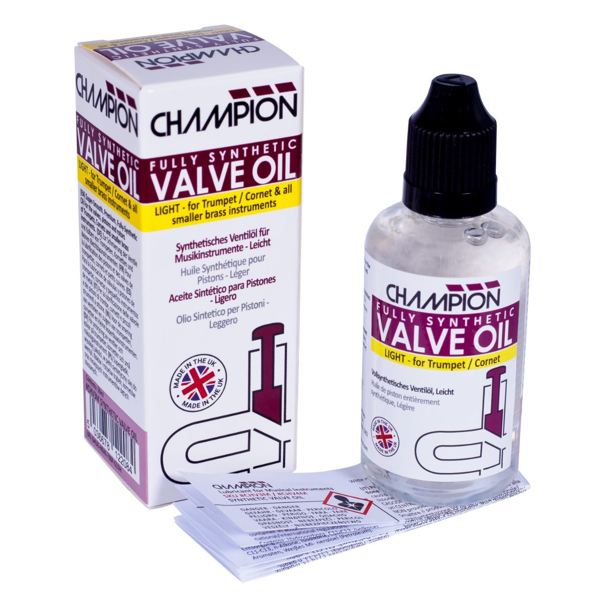 Valve Oil CHAMPION Premium Fully Synthetic Light 50ml Bottle