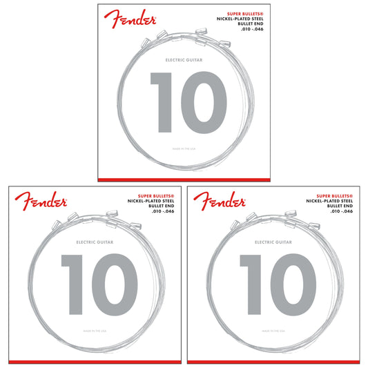 Fender Super Bullets 3 Set Bundle Nickel 10-46 - 3250R