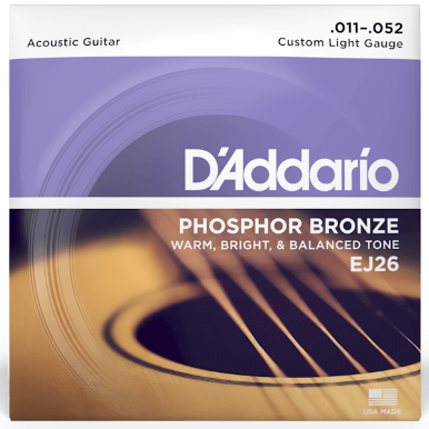 D'Addario Phosphor Bronze Acoustic Guitar Strings 11-52 Custom Light