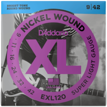 D'Addario XL Nickel Electric Guitar Strings 09-42 Super Light EXL120