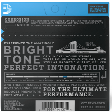 D'Addario XL Nickel Electric Guitar Strings 10-46 Regular Light EXL110