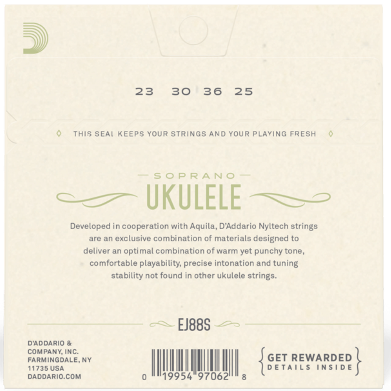 D'Addario Nyltech Soprano Ukulele String Set - EJ88S