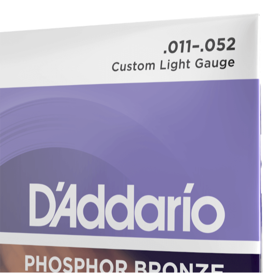 D'Addario Phosphor Bronze Acoustic Guitar Strings 11-52 Custom Light