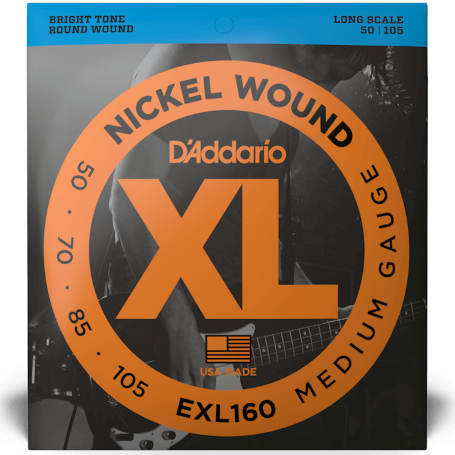 D'Addario EXL160 Nickel Bass Guitar Strings 50-105 Medium Long Scale