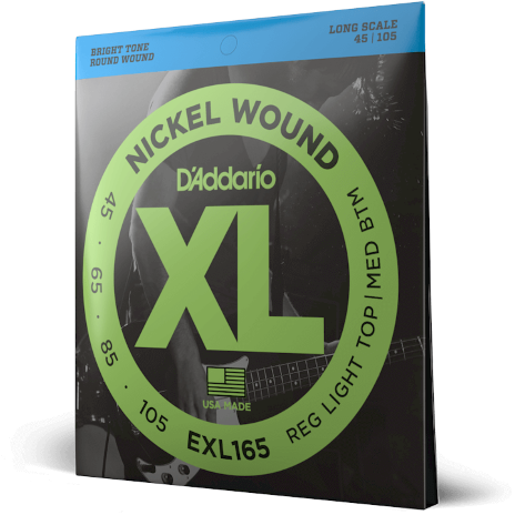 D'Addario EXL165 Nickel Bass Guitar Strings 45-105 Long Scale
