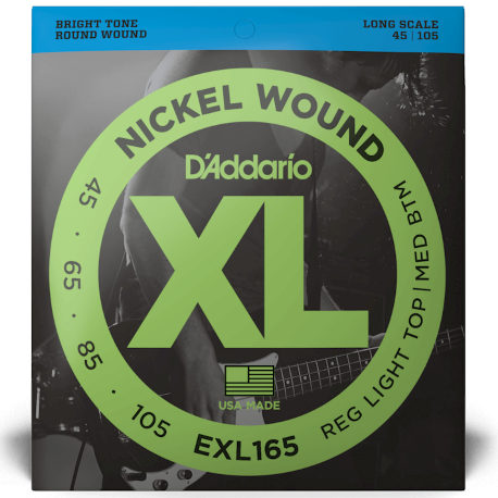 D'Addario EXL165 Nickel Bass Guitar Strings 45-105 Long Scale