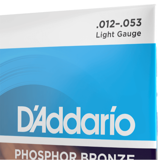 D'Addario Phosphor Bronze Acoustic Guitar Strings 12-53 Light Gauge